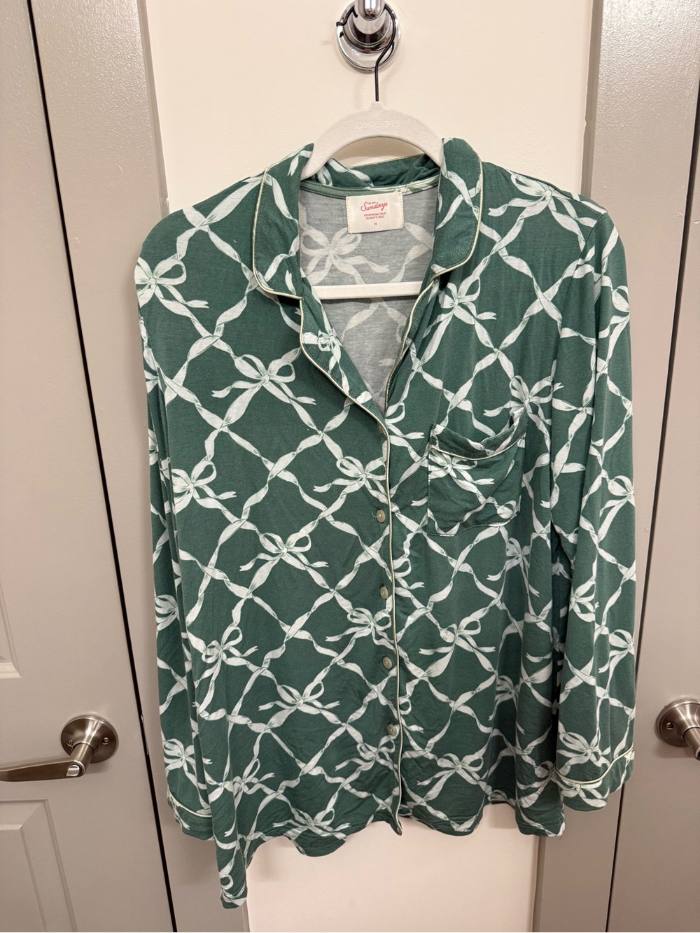 Evergreen Bows Long Sleeve & Pant Pajama Set